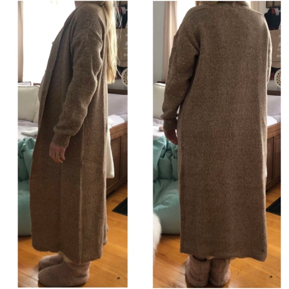 Cozy Solid Knit Open Front Long Oversized Cardigan - Picture 9 of 11